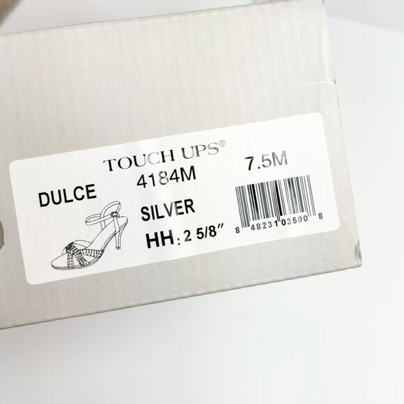TOUCH UPS BY BENJAMIN WALK IVY SANDAL SILVER METALLIC WOMEN HEELS SIZE 7.5 NEW - Picture 4 of 11